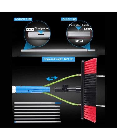 Window Squeegee Cleaner 2 in 1 Shower Squeegee with Extension Pole Teleswashing Equipment Glass Cleaning Tools for Indoor/Outdoor High Window/7M 55cm Brush Head 10M/33FT - Buy Online on SooperMarket.com