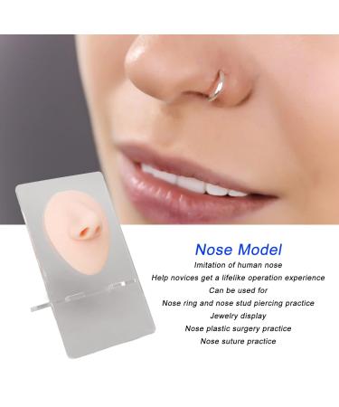 3-Part Silicone Nose Model for Piercing Practice | Soft 3D Display with Acrylic Stand - Buy Online on SooperMarket.com