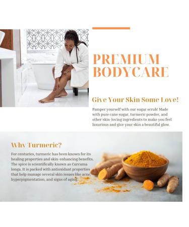 Joli Noir Turmeric Body Scrub | Exfoliating Sugar Scrub with Pure Cane Sugar & Pumice - Nourish & Revitalize Your Skin - Buy Online on SooperMarket.com