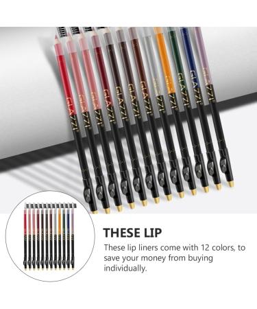 Gogogmee 12pcs Lip Liner Eyeliner Waterproof Suit Long Lasting Eyeliner Eye Makeup Pen Eyebrow Liner Wood - Buy Online on SooperMarket.com