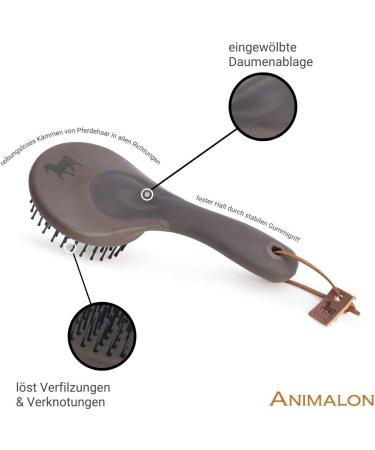 Animalon Mane and Tail Brush for Horses | Premium Horse Care Accessories | Durable Mane and Tail Comb in Brown - Buy Online on SooperMarket.com