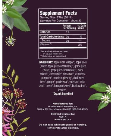 Vim & Vigor Apple Cider Vinegar Herbal Tonic Shots - Certified Organic USA Made - 32oz Bottle for 32 Day Supply - Buy Online on SooperMarket.com
