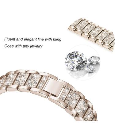 Mtozon Bling Bands for Fitbit Charge 5 - Dressy Metal Bracelet with Luxurious Rhinestones - Women's Soft Gold Wristband Replacement - Buy Online on SooperMarket.com