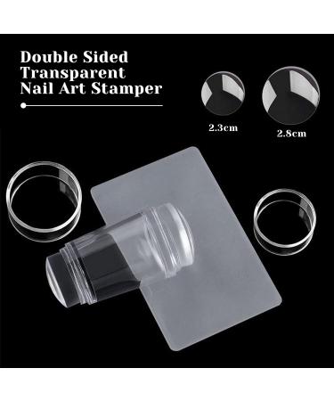 Sularpek Silicone Jelly Stamper - Double Sided Transparent Nail Art Stamper with Scraper | Manicure Tool - Buy Online on SooperMarket.com