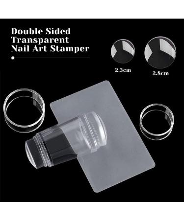 Sularpek 1Pcs Double Sided Silicone Nail Art Stamper with Scraper - Clear DIY Nail Art Tools - Buy Online on SooperMarket.com