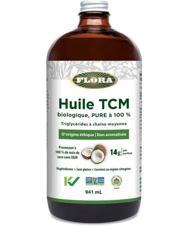 Flora Health MCT Oil 100% Pure Organic Energy Boost C8 Caprylic & C10 Capric Acids Ethically and Sustainably Sourced Coconuts Keto Kosher Non-GMO Verified 941 mL Liquid Glass Bottle - Buy Online on SooperMarket.com