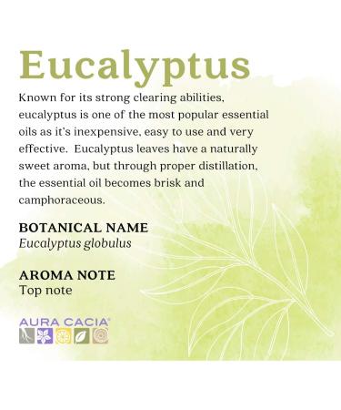 Aura Cacia Eucalyptus Essential Oil 60ml - 100% Pure & GCMS Tested - Buy Online on SooperMarket.com