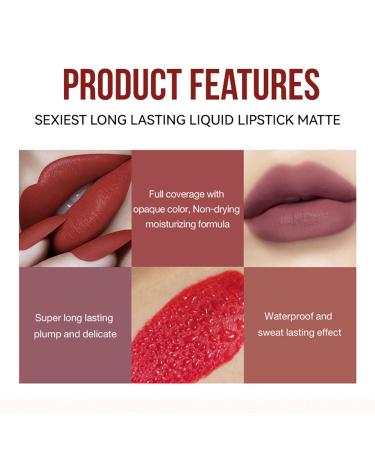 Matte Liquid Lipstick Makeup Set - 3 Pcs Long Lasting Smudge Proof Lip Gloss | High Pigmented Velvety Nude Red Lip Stain Gift Set for Women & Girls - Buy Online on SooperMarket.com