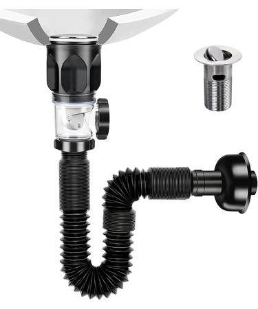 Saddgo Popup Basin Waste Drainer Universal Washbasin Drainer with Flexible Drain Down Hose & Popup Filter Sink Plug Durable - Buy Online on SooperMarket.com