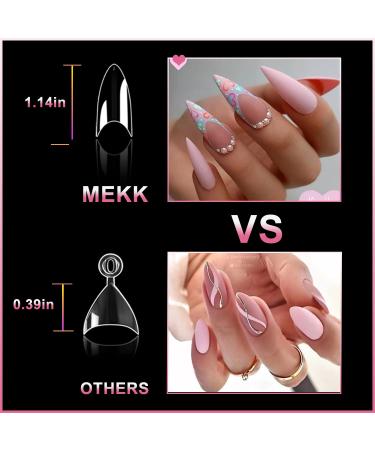 600PCS Clear Short Stiletto Nail Tips - Acrylic False Nail Tips for Salons & DIY Nail Art - 10 Sizes - Buy Online on SooperMarket.com