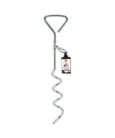 SunGrow Heavy-Duty Steel Dog Tie-Out Cable and Stake Spiral Ground Anchor Spike with 360 Rotating Ring Dog Tether Travel Accessories Outdoor Yard Camping Accessories for Dogs up to 80 Pounds