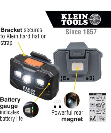 Klein Tools 56062 Rechargeable LED Headlamp for Hardhats - 300 Lumens, All-Day Runtime, 3 Modes - Buy Online on SooperMarket.com