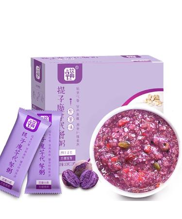 Grape Purple Potato Amorphophallus Congee 10.58oz/300g (30gx10 pieces) Meal breakfast instant oatmeal Low carbohydrate Instant oatmeal porridge Instant powder beverage