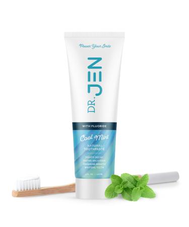 Dr Jen Natural Remineralizing Toothpaste with Fluoride  Dentist Recommended  Essential Oils  Eliminate Mouth Bacteria  Whitens Teeth  Freshens Breath  Strengthen Enamel (4 oz) 4 Ounce (Pack of 1)