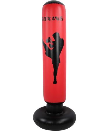 Punching Bag - Black & Red Kickboxing Bag for Taekwondo | Compact Fast Rebound | Fitness & Stress Relief - Buy Online on SooperMarket.com