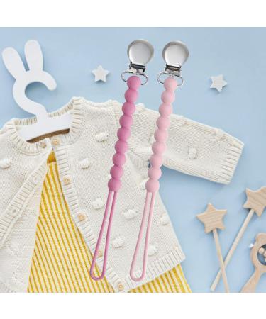 Pacifier Clips Baby Girls - MORIBOX Paci Clip 2 Pack R-Pink for Soothing Baby Binky Holder - Perfect Shower or Birthday Gift - Buy Online on SooperMarket.com