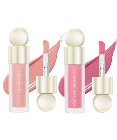 2pc Liquid Blush Soft Cream Face Blush Natural Matte Finish Looking  Dewy Cheek Tint  Moisturizing Lightweight Blendable Feel(01+02)