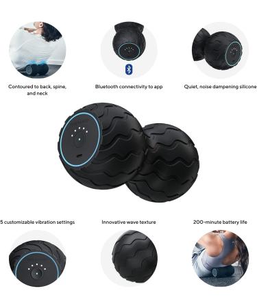 Wave Duo Foam Roller - Ergonomic Bluetooth Muscle Roller for Back Neck & Spine | 5 Vibration Frequencies - Therabody - Buy Online on SooperMarket.com