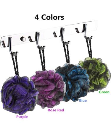 4 Pack JollyJelly Bath Shower Sponges - Double Mesh Body Scrubbers for Smooth Skin | Luffa Scrub Brushes for Men & Women | International Shipping - Buy Online on SooperMarket.com