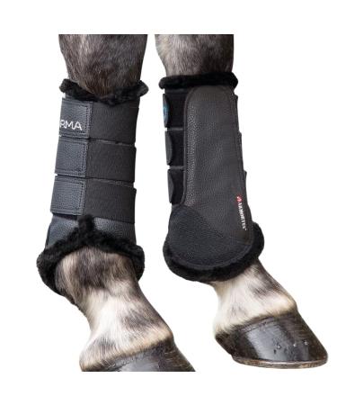 Shires Arma Fur Lined Brushing Boots - Black Full Black