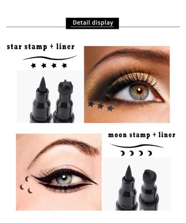 Wonder X Black Liquid Eyeliner & Stamp Set - 2-in-1 Dual Ended Pen for Winged Eyeliner and Stamps - 4 PCs - Buy Online on SooperMarket.com