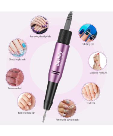Bestidy 30000RPM Rechargeable Nail Drill Kit for Acrylic and Gel Nails - Professional Efile for Manicure, Pedicure, and Polishing (Purple) - Buy Online on SooperMarket.com