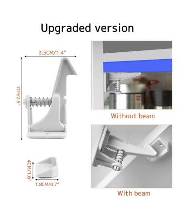 Surplex 10 Pack Child Safety Locks | Invisible Cabinet Protection for Drawers & Doors | No Drilling Easy Assembly - White - Buy Online on SooperMarket.com