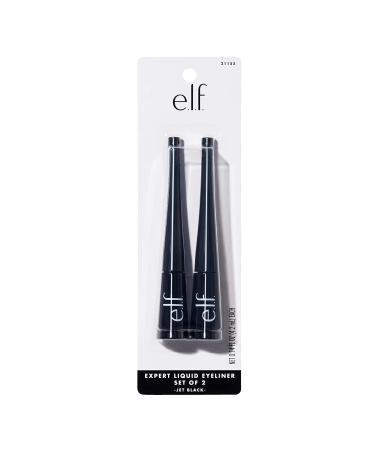 e.l.f. Expert Liquid Liner 2-Pack - High-Pigmented Vegan Eyeliner for Precise Definition - Long-Lasting Formula in Jet Black (Pack of 2) - Buy Online on SooperMarket.com