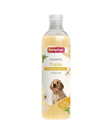 Beaphar Puppy Shampoo Enriched with Camomile & Aloe vera Specially Formulated for a Puppy s Sensitive Skin Vegan Mild & pH Neutral For Fresh Clean Shiny Coats 250 ml Yellow
