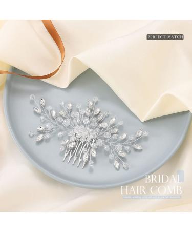 Crystal Bride Wedding Hair Comb - Silver Rhinestone Bridal Hair Piece for Women & Girls - Buy Online on SooperMarket.com