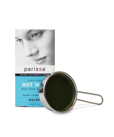 HOT (Hard) Wax Strip-Free (120g), Parissa Salon Style Hair removal waxing Kit for bikini, brazilian, face, upper lip, Eyebrow With after care Azulene oil