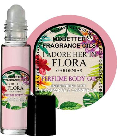 MOBETTER FRAGRANCE OILS I Adore Her In Flora Gardenias Perfume Women Body Oil I Adore Her In Flora Gardenias 0.33 Fl Oz (Pack of 1)