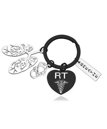 RT Respiratory Therapist Keychain Gifts Respiratory Therapy Gifts Lung Breathe Lung Specialist Stethoscope Anatomical Keyring Father Day Nurse Day Respiratory Care Jewelry Gift for Doctor Nurse