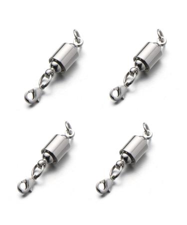 Zpsolution Screw Locking Magnetic Necklace Clasps Safety Magnetic Jewelry Clasps and Closures 6mm Silver