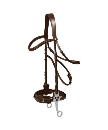 WALDHAUSEN X-Line Hackamore bridle dark brown-stainless steel warmblood-full