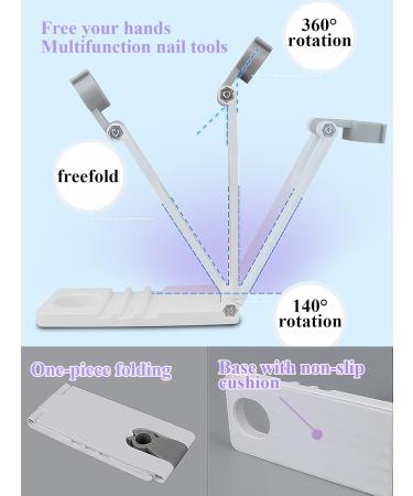 Portable Mini UV Nail Light & Stamper Kit - Cordless LED Gel Polish Dryer with Foldable Stand for Home & Salon DIY Manicure - Buy Online on SooperMarket.com