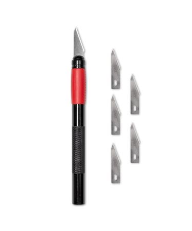 Angelus Detail Knife Precision Blade for Cutting Paper, Tape, Vinyl, Shoes, & 5 Blades