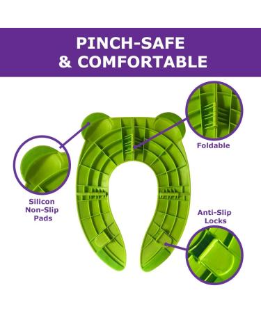 Mighty Clean Baby Folding Travel Potty Seat - Portable Non-Slip Toilet Training Seat for Toddlers with Reusable Travel Pouch - Buy Online on SooperMarket.com