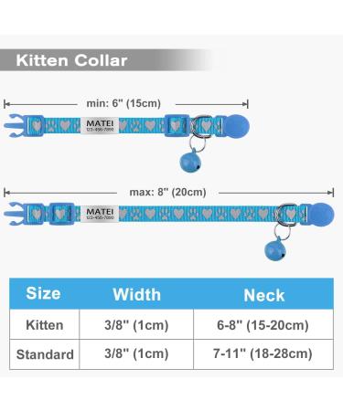 Tagme Cat Collar 2-Pack - Reflective Safety Collars with Name & Address Shield for Kittens | Adjustable 15-20 cm | Sky Blue - Buy Online on SooperMarket.com