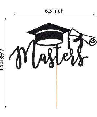 Arthsdite 1Pc Masters Cake Topper 2024 Graduation Cake Topper Congrats Grad Cake Decorations Masters Graduation Party Decorations Supplies - Black Glitter Black Masters Cake Topper - Buy Online on SooperMarket.com