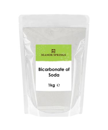 Baking Soda Sodium Bicarbonate 1kg by Manor Springs - Pure Baking Soda for Baking Cleaning Bath Bombs