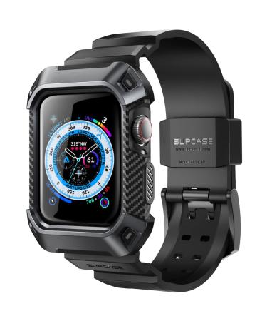 SUPCASE Unicorn Beetle Pro Designed for Apple Watch Series 8/7/6/SE/5/4 45/44mm, Rugged Protective Case with Strap Bands (Black)