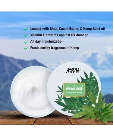 Nykaa Naturals Wanderlust Body Butter - Himalayan Hemp for Women | 6.7 oz | Hydrating Body Cream - International Shipping Available - Buy Online on SooperMarket.com