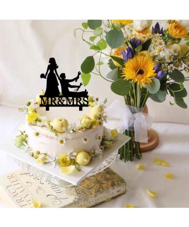Funny Wedding Cake Topper - Bride Dragging Groom who is holding Repair Tools - Repairman Couple Cake Topper Mr&Mrs Wedding Cake Topper (Repairman Couple) - Buy Online on SooperMarket.com
