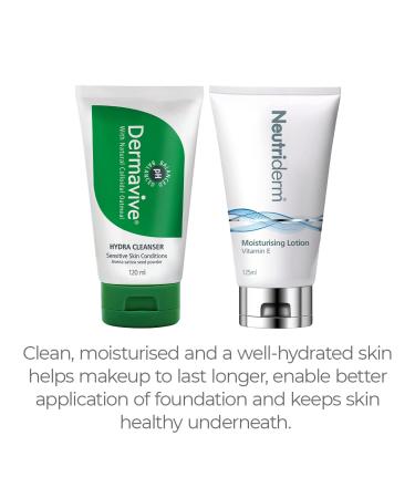 Pre-Makeup Bundle: Dermavive Hydra Cleanser 120ml & Neutriderm Moisturising Lotion 125ml - Buy Online on SooperMarket.com