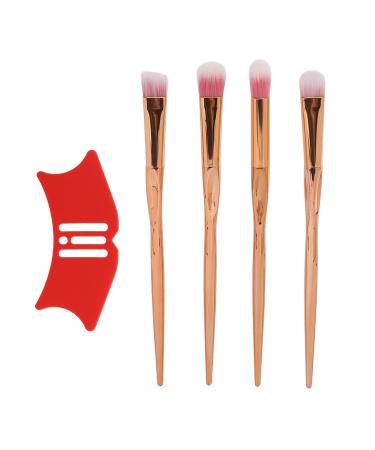 Drawing Aid Nose Shadow Stencil Silicone Mascara with 4pcs Makeup Brush for Eye Makeup Portable Size Non Slip Design