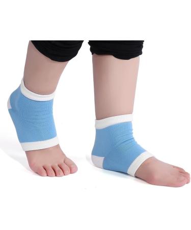 Buy Angrek Washable Gel Spa Heel Socks - 2 Piece Moisturizing Pedicure Care for Dry Cracked Feet - Open Toe Protection (Blue) - Buy Online on SooperMarket.com