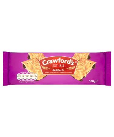 Crawfords Garibaldi Golden Crispy Biscuits Filled with Currants 100g x 6