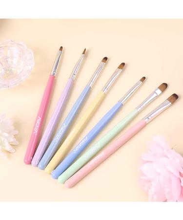 ANGNYA 7Pcs Nail Art Brush Set - Gel Nail Brushes for Nail Art Design and Painting - Ideal for Poly Gel and Acrylic Application - 7 Colors Available - Buy Online on SooperMarket.com