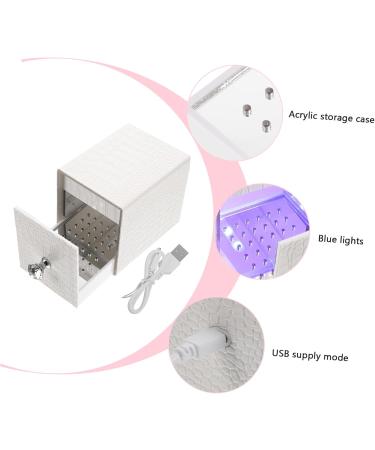 ABOOFAN Nail Polish Storage Para U as Nail Art Tool Nail Tools for Nail Art Nail Nail Organizer Manicure Tools Female White Electric Nail Dust-proof Acrylic 12x8.5cm White - Buy Online on SooperMarket.com